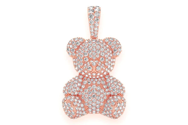 Erkals Jewellers Teddy Bear Pendant 18K Gold Diamond 2.65ctw