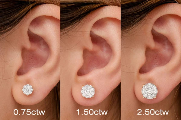 Erkals Jewellers Mosaic Stud Earrings 18K Gold 2.00ctw