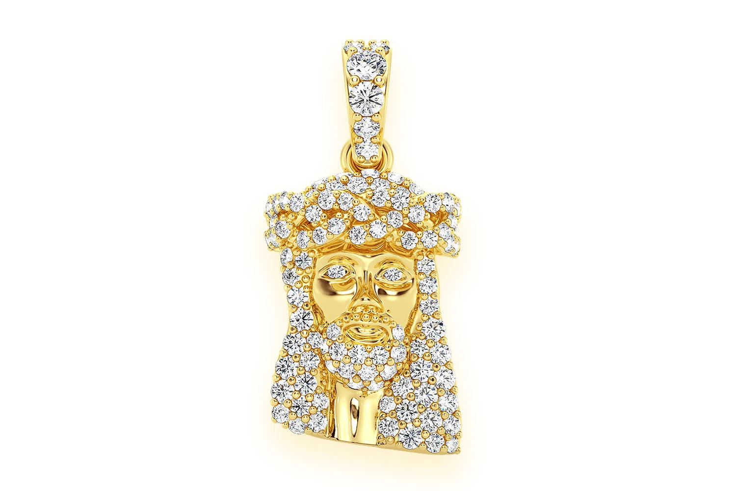 Erkals Jewellers Jesus Pendant 18K Gold Diamond 0.33ctw