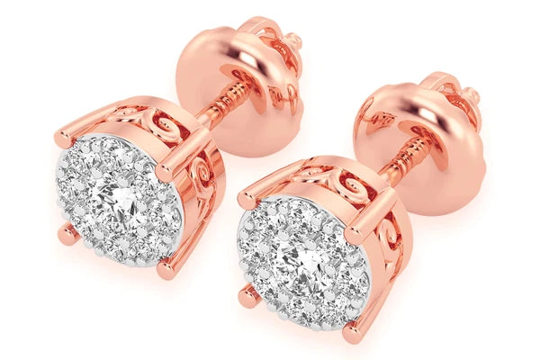 Erkals Jewellers Mosaic Stud Earrings 18K Gold 0.25ctw