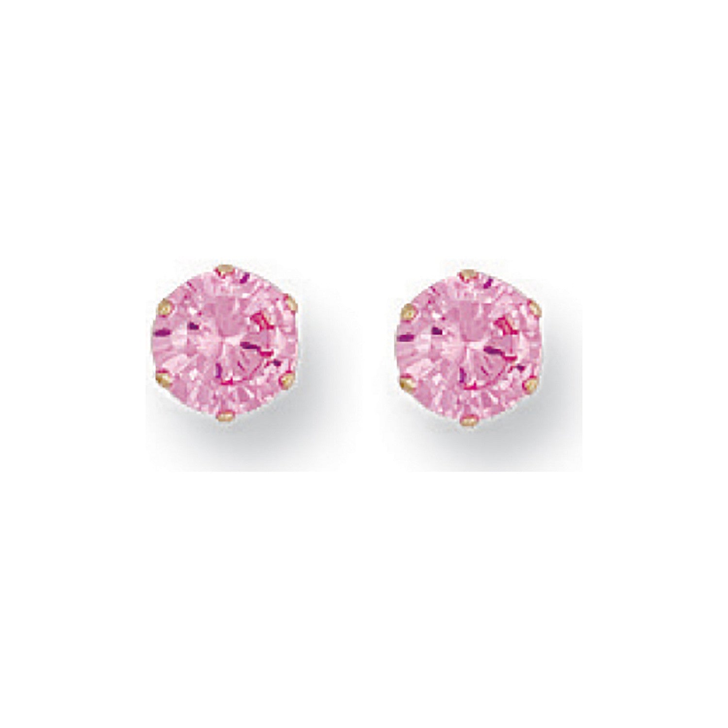 Y/G 5mm Claw Set Pink Cz Studs