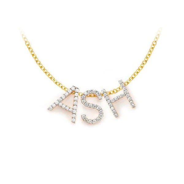 Erkals Jewellers Letters & Numbers Pendant 18K Gold Diamond 0.10ctw