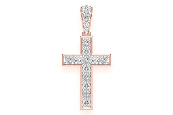 Miracle Set Croix Pendentif Diamant 0,25 ct Or Massif 14 Carats