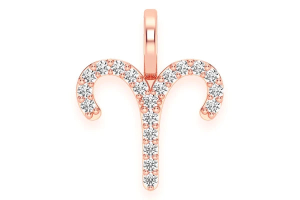 Erkals Jewellers Aries Zodiac Pendant 18K Gold Diamond 0.10ctw
