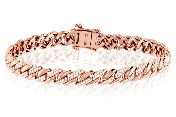 Erkals Jewellers Miami Cuban Half Link Diamond Bracelet 18K Gold 0.85ctw