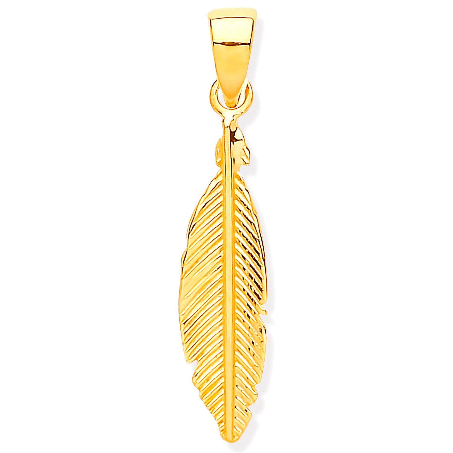 Y/G Feather Leaf Pendant