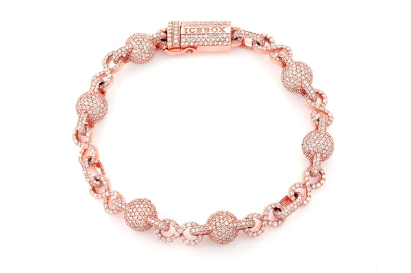 Erkals Jewellers Infinity Bead Link Diamond Bracelet 18K Gold 12.50ctw