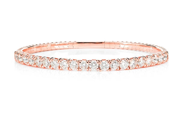 Erkals Jewellers 22pt Prong Set Diamond Flex Bangle Bracelet 18K Gold 5.00ctw