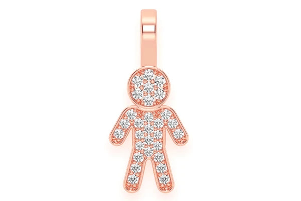 Erkals Jewellers Boy Pendant 18K Gold 0.10ctw