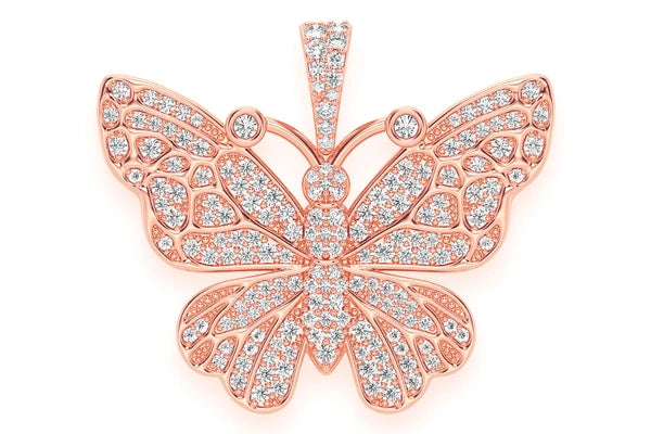Erkals Jewellers Butterfly Pendant 18K Gold Diamond 1.00ctw
