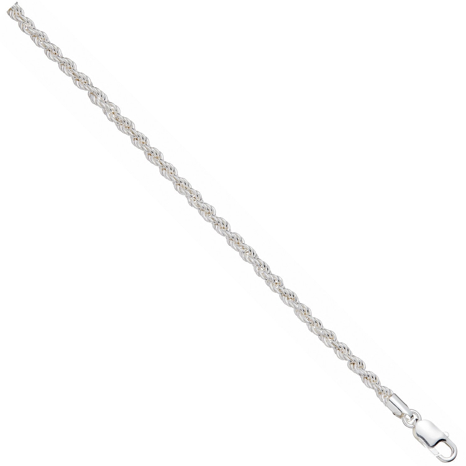 Silver 4.3mm Hollow Rope Chain/Bracelet