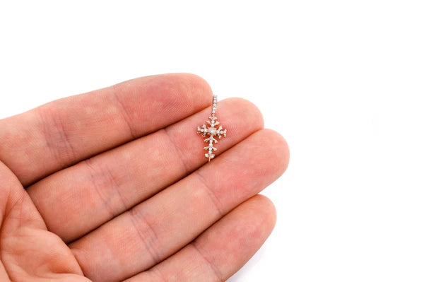 Erkals Jewellers Filigree Cross Pendant 18K Gold Diamond 0.10ctw