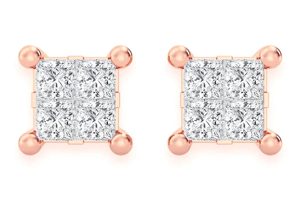 Erkals Jewellers Quad Stud Earrings 18K Gold 0.75ctw