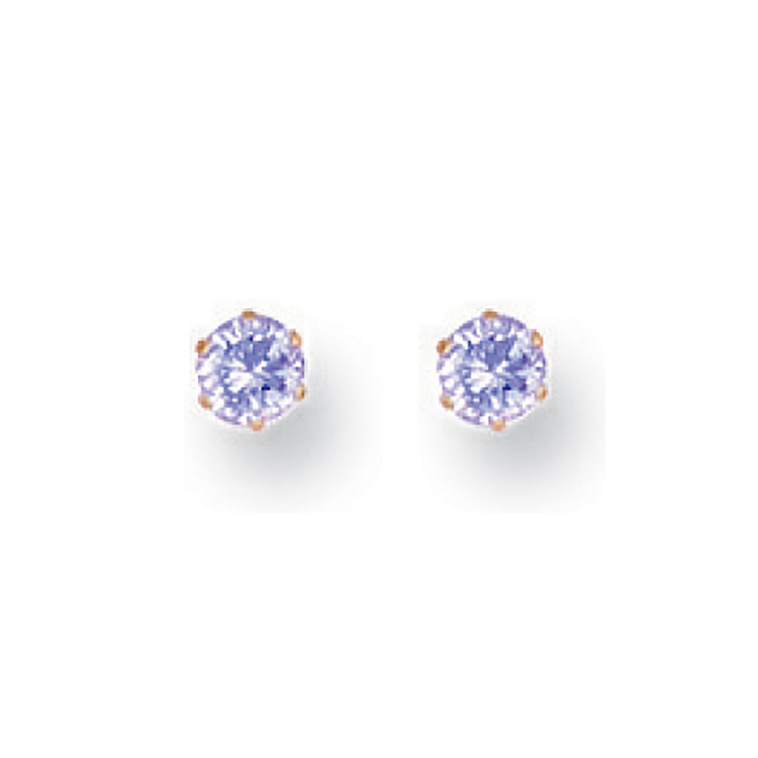 Y/G 3mm Claw Set Lavander Cz Studs