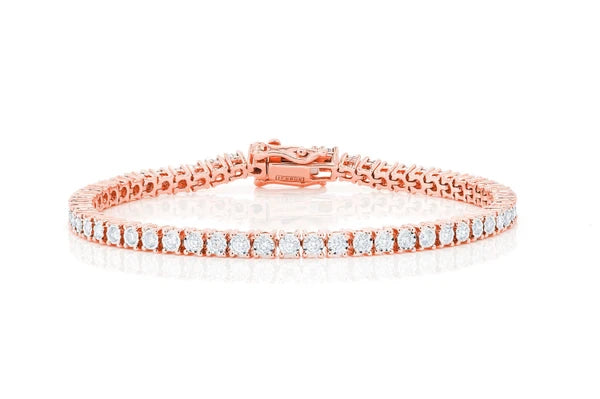 Erkals Jewellers 2pt Miracle Set Diamond Tennis Bracelet 18K Gold 1.25ctw