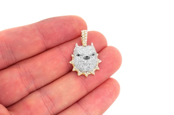 Erkals Jewellers Pitbull Pendant 18K Gold Diamond 1.25ctw