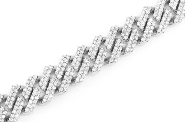 Erkals Jewellers 11mm Raised Diamond Cuban Link Bracelet 18K Gold 8.50ctw