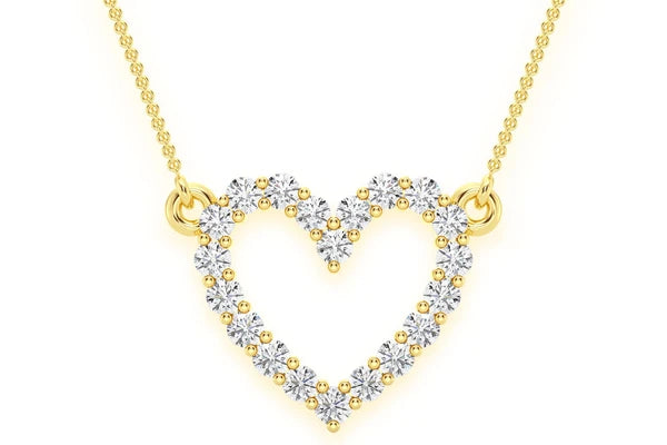 Erkals Jewellers Open Heart Diamond Pendant Necklace 18K Gold 0.15ctw