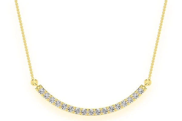 Erkals Jewellers Curved Bar Pendant 18K Gold Diamond 0.15ctw