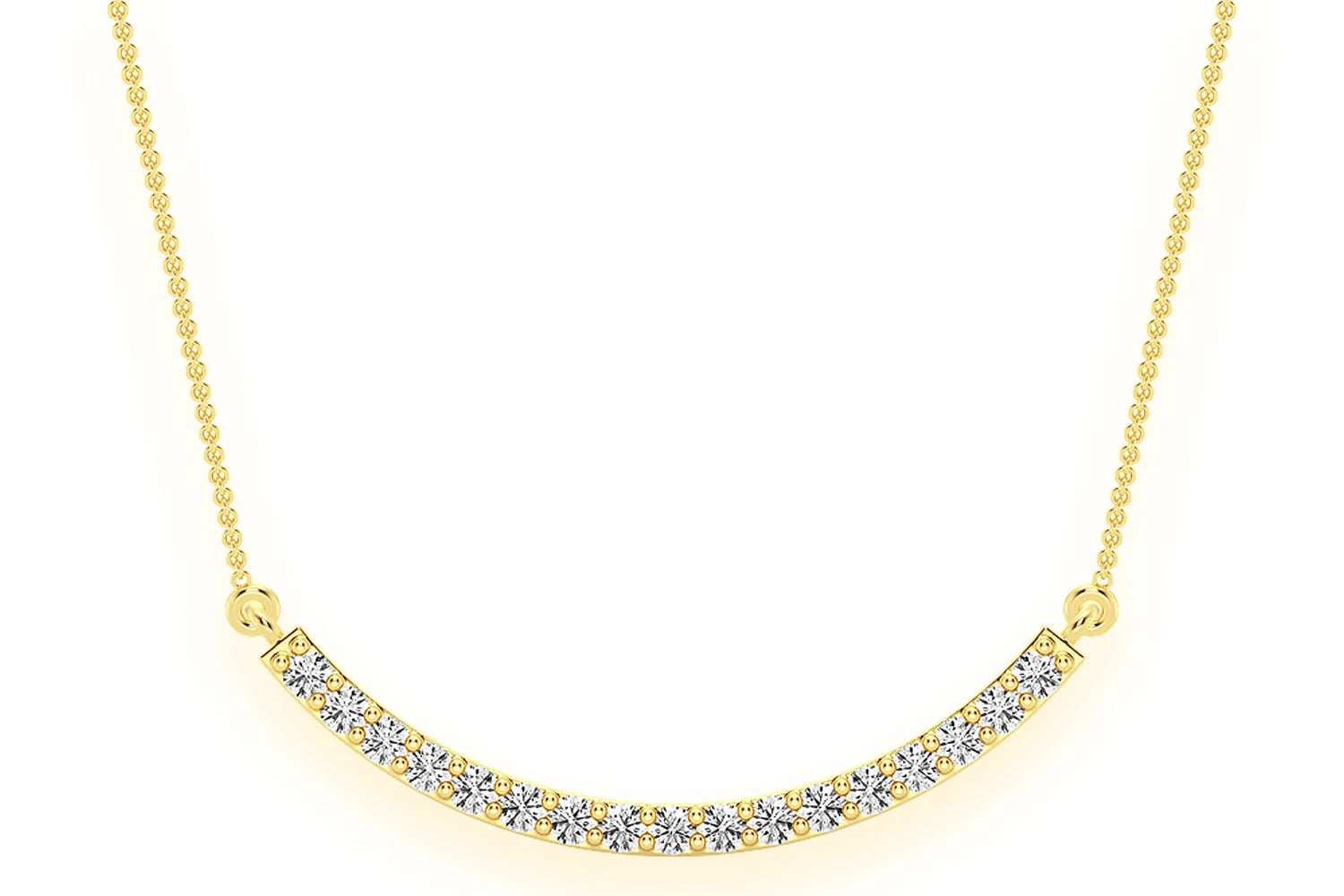 Erkals Jewellers Curved Bar Pendant 18K Gold Diamond 0.15ctw