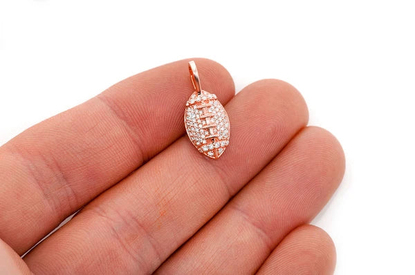 Erkals Jewellers American Football Pendant 18K Gold Diamond 0.40ctw