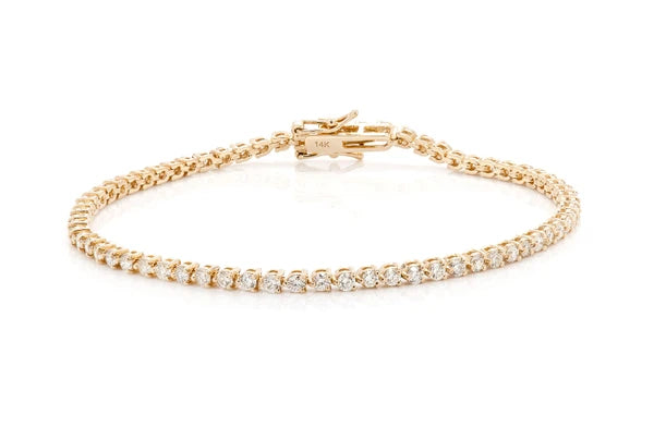 Erkals Jewellers 3pt Prong Set Diamond Tennis Bracelet 18K Gold 2.50ctw