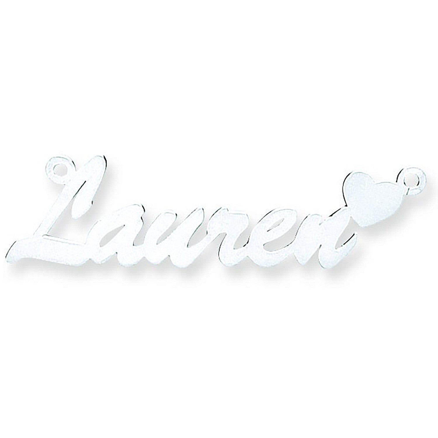 Silver Script Heart Nameplate with 16"/18"/20" chain