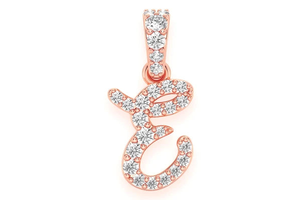 Erkals Jewellers Painter Letter Pendant 18K Gold Diamond 0.20ctw