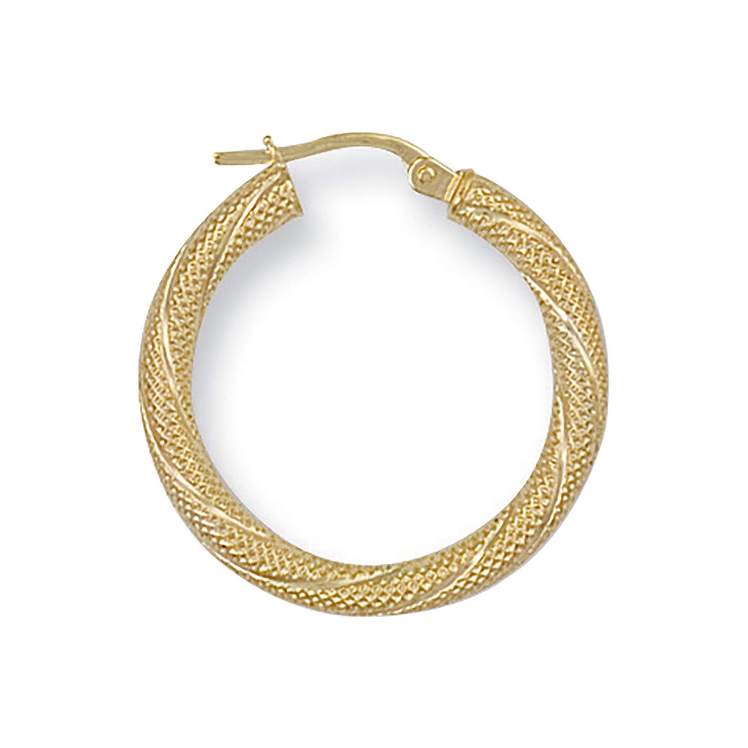 Y/G 25mm Frosted Twisted Hoop Earrings