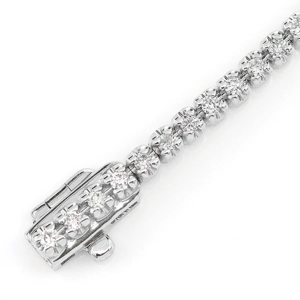 Erkals Jewellers Beaded Crown Set Diamond Link Bracelet 18K Gold 1.00ctw