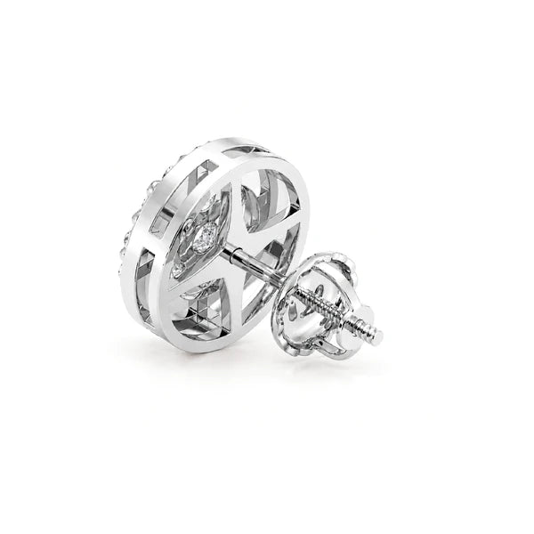 Erkals Jewellers Halo Flower Stud Earrings 18K Gold 3.00ctw