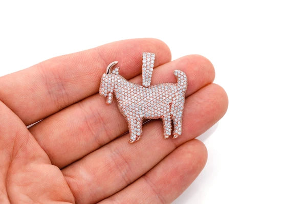 Erkals Jewellers Goat Pendant 18K Gold Diamond 3.75ctw