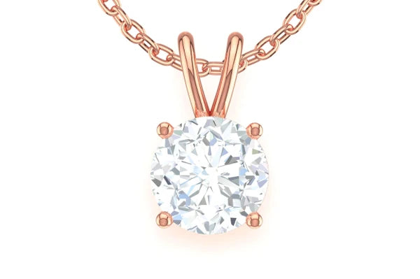 Erkals Jewellers Round Solitaire Diamond Pendant 18K Gold 0.10ctw