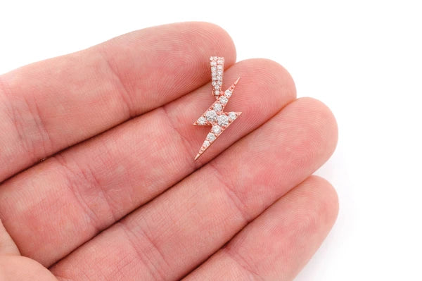 Erkals Jewellers Lightning Bolt Pendant 18K Gold Diamond 0.50ctw