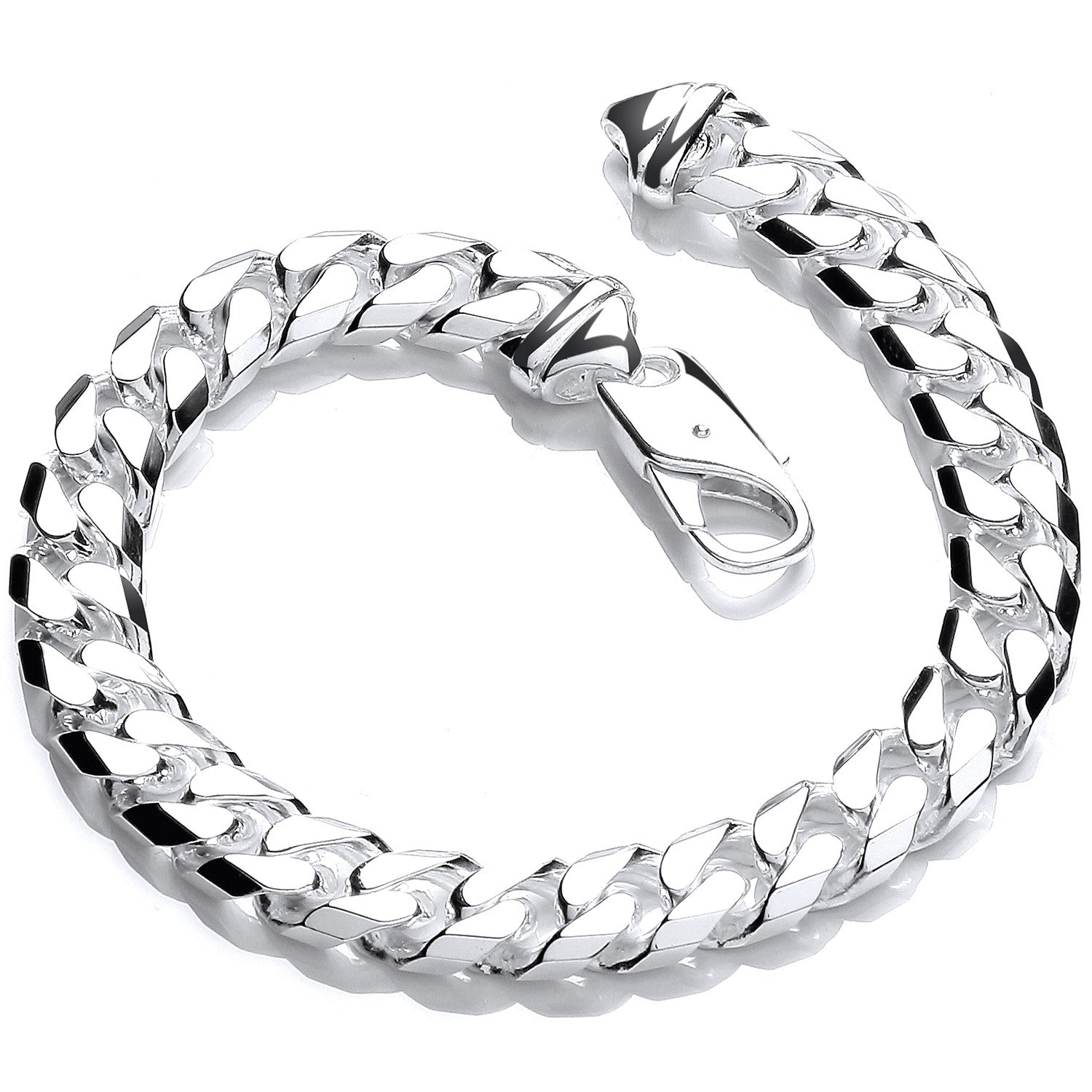 Silver 7.4mm Curb Gents 8" Bracelet