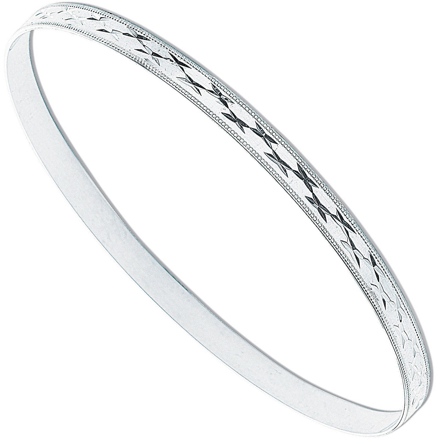 Silver 4mm D/C Slave Bangle