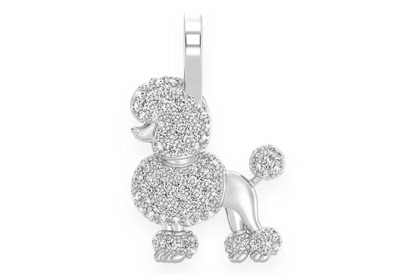 Pendentif diamant caniche 0,33 ct en or massif 14 carats