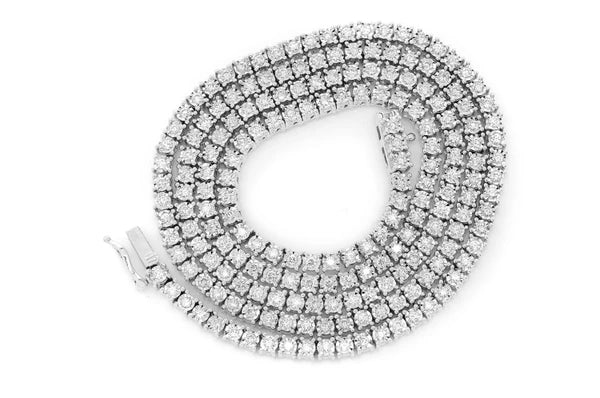 Erkals Jewellers 2pt Miracle Set Diamond Tennis Necklace 18K Gold 4.00ctw