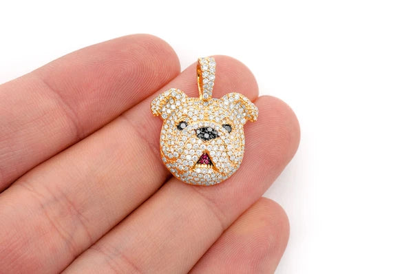 Erkals Jewellers Bulldog Pendant 18K Gold Diamond 1.55ctw