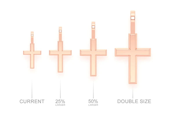 Erkals Jewellers Solid Angled Cross Pendant 18K Gold