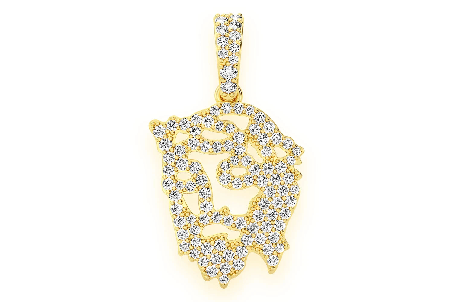 Erkals Jewellers Mini Jesus Silhouette Pendant 18K Gold Diamond 0.40ctw
