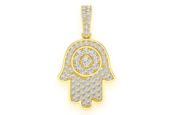 Erkals Jewellers Hamsa Pendant 18K Gold Diamond 0.45ctw