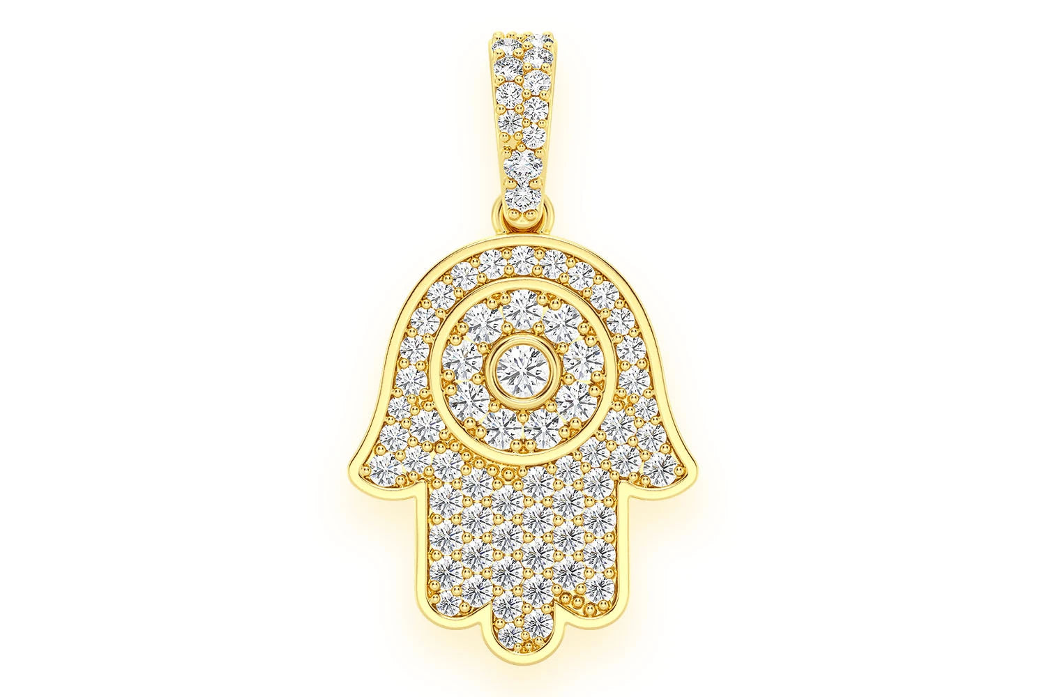 Erkals Jewellers Hamsa Pendant 18K Gold Diamond 0.45ctw