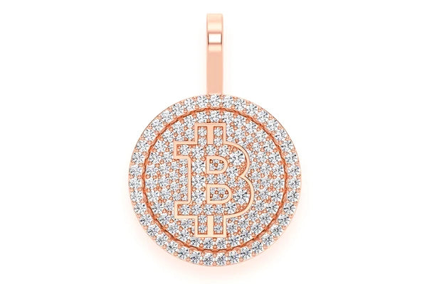 Erkals Jewellers Bitcoin Pendant 18K Gold Diamond 1.10ctw