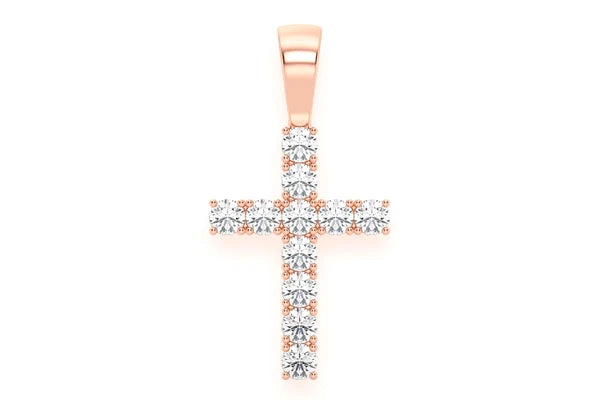 Erkals Jewellers One Row Basket Cross Pendant 18K Gold Diamond 3.75ctw