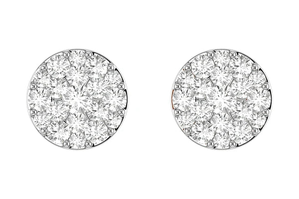 Erkals Jewellers Disc Cluster Stud Earrings 18K Gold 0.40ctw