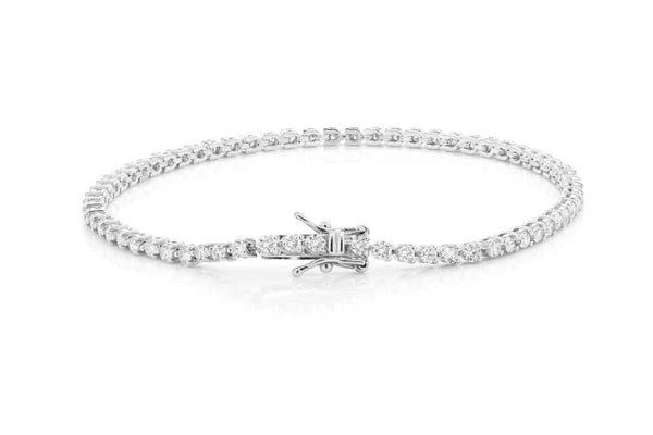 Erkals Jewellers 3pt Prong Set Diamond Tennis Bracelet 18K Gold 2.50ctw