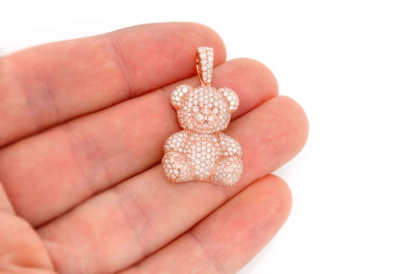 Erkals Jewellers Teddy Bear Pendant 18K Gold Diamond 2.65ctw