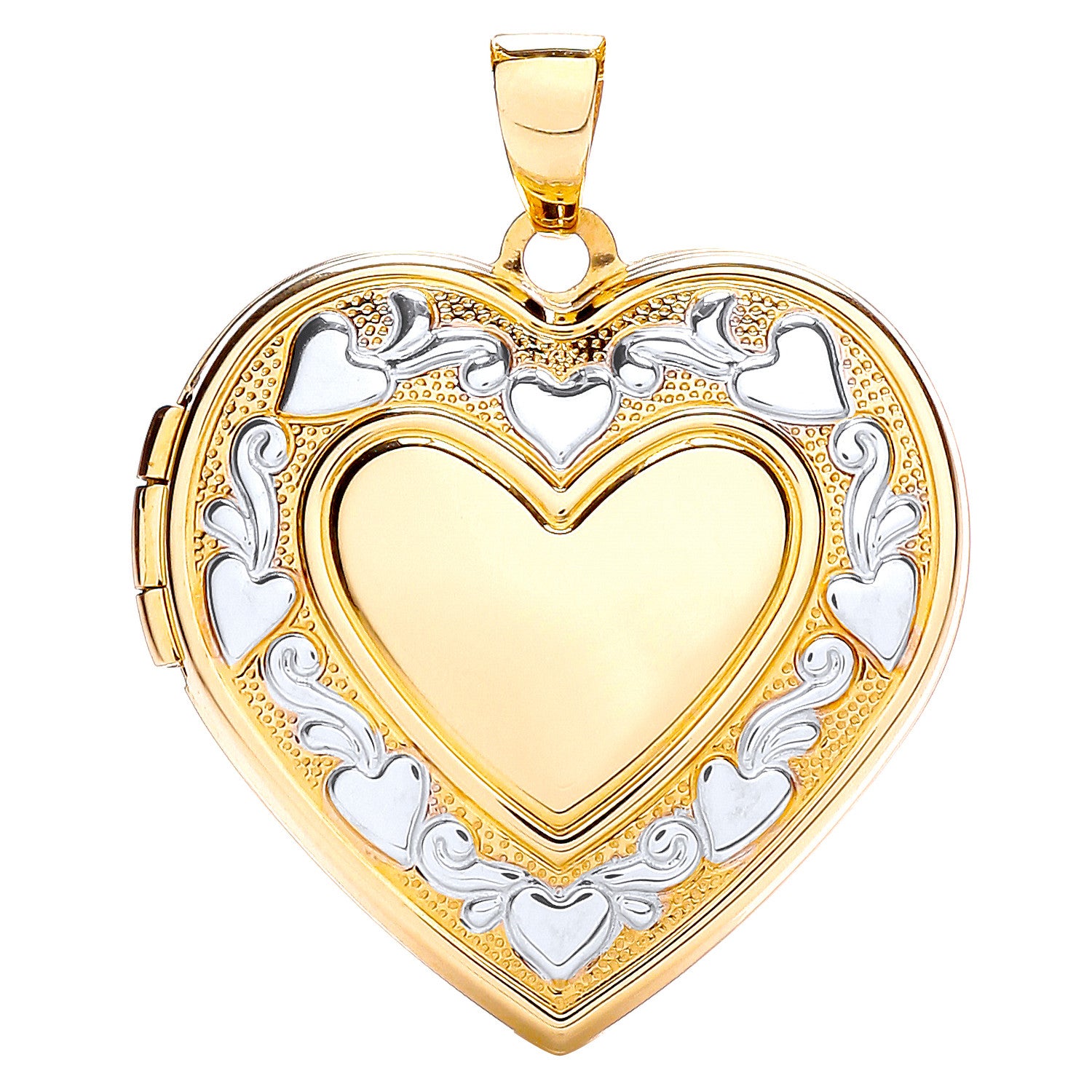 W/Y Heart Shape Locket with edge design