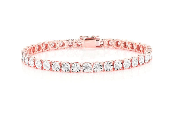 Erkals Jewellers 12pt Miracle Set Diamond Tennis Bracelet 18K Gold 4.15ctw